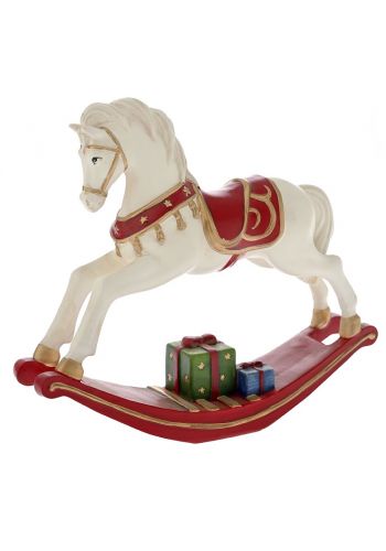 Χριστουγεννιάτικο Διακοσμητικό Κουνιστό Άλογο με Δωράκια (22cm)