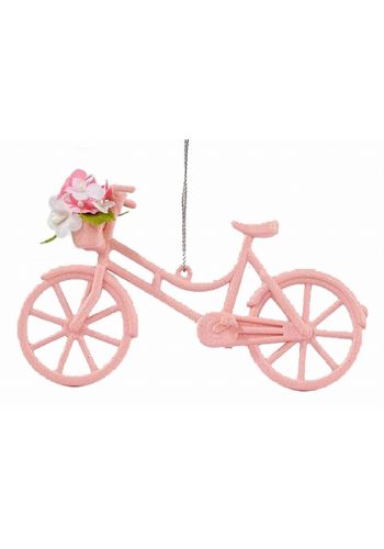 Χριστουγεννιάτικο Ακρυλικό Ποδήλατο Ροζ (13cm)