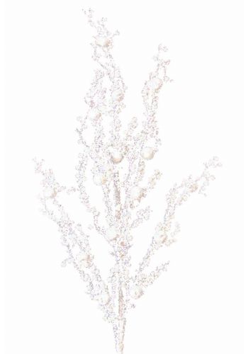 Κλαδι Λευκο, με Glitter, 72cm