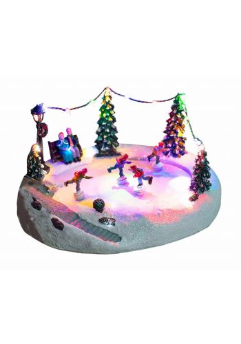 Χριστουγεννιάτικη Διακοσμητική Πίστα Πατινάζ με LED (26cm)