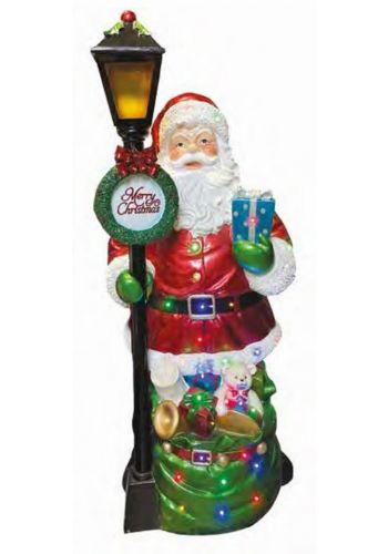 Χριστουγεννιάτικος Φωτιζόμενος Άγιος Βασίλης με Φανάρι "Merry Christmas" και LED (1,55m)