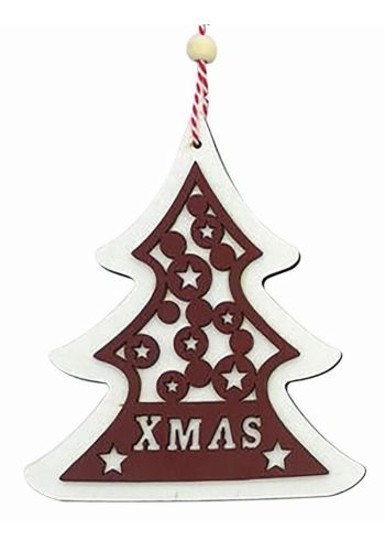 Χριστουγεννιάτικο Ξύλινο Δεντράκι με "XMAS" (13cm)