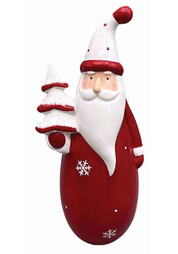Χριστουγεννιάτικος Διακοσμητικός Άγιος Βασίλης Κόκκινος με Δεντράκι (23cm)