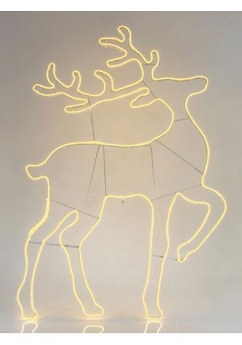 Χριστουγεννιάτικος Τάρανδος με 10m Λευκό Θερμό Φωτοσωλήνα LED NEON (140cm)