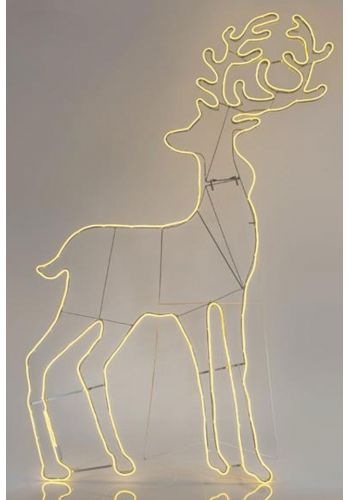 Χριστουγεννιάτικος Τάρανδος με 12m Λευκό Θερμό Φωτοσωλήνα LED NEON (180cm)