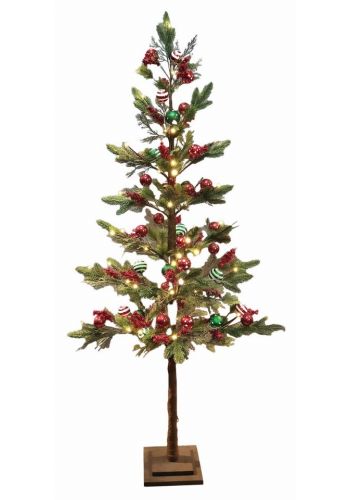 Χριστουγεννιάτικο Φωτιζόμενο Δέντρο με Berries και Στολίδια (1,20m)