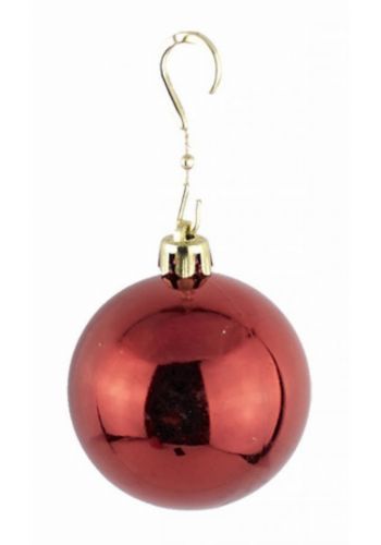Χριστουγεννιάτικη Μπάλα Κόκκινη Γυαλιστερή (15cm)