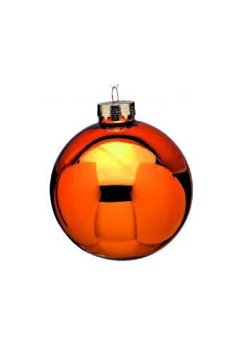 Χριστουγεννιάτικη Γυάλινη Πορτοκαλι Μπάλα - 10εκ