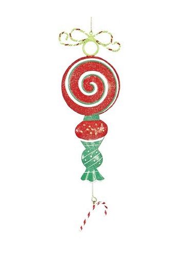 Χριστουγεννιάτικο Στολίδι Πολύχρωμο Καραμέλα - Γλειφιτζούρι, Κόκκινο (25cm) - 1 Τεμάχιο