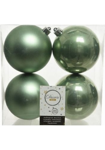 Χριστουγεννιάτικες Μπάλες Πράσινες - Σετ 4 τεμ. (10cm)
