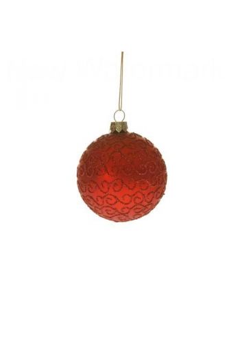 Χριστουγεννιάτικη Μπάλα Δέντρου Γυάλινη Κόκκινη - 8cm
