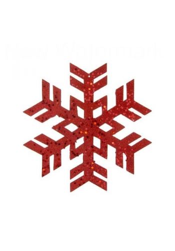 Χριστουγεννιάτικη Κρεμαστή Χιονονιφάδα Οροφής Κόκκινη (20cm)