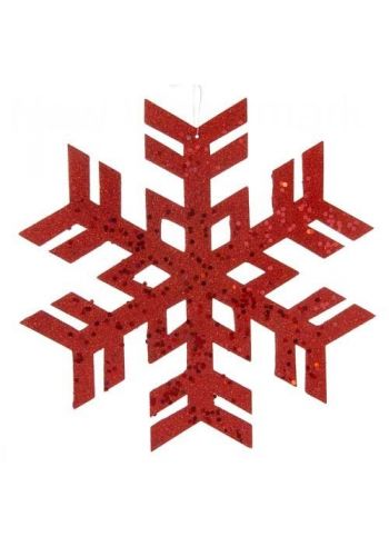 Χριστουγεννιάτικη Νιφάδα Κόκκινη (25cm)