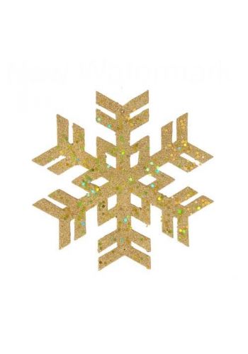 Χριστουγεννιάτικη Κρεμαστή Χιονονιφάδα Οροφής Χρυσή (20cm)