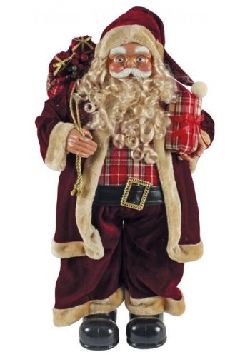 Χριστουγεννιάτικος Διακοσμητικός Πλαστικός  Άγιος Βασίλης με Δώρα Κόκκινο (35cm)