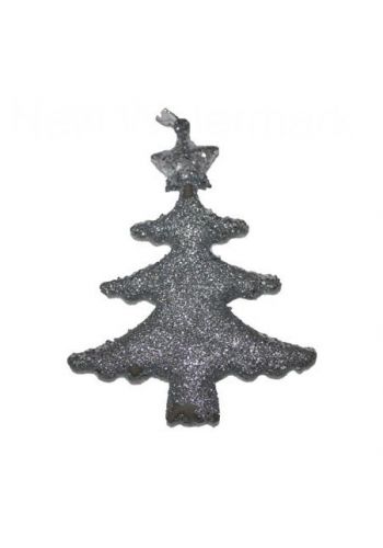 Χριστουγεννιάτικο Στολίδι Δέντρο Φελιζόλ Ασημί (12cm)