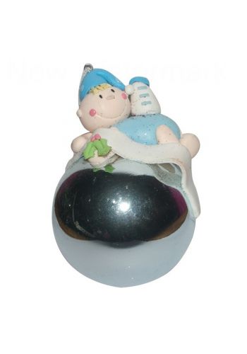 Χριστουγεννιάτικο Πλαστικό Στολίδι Μωρό σε Μπάλα Πολύχρωμο (9cm)