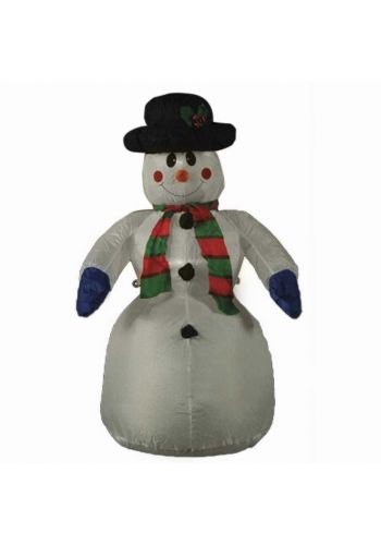 Χριστουγεννιάτικος Φουσκωτός Πλαστικός Χιονάνθρωπος με φως Λευκό (1.20m)