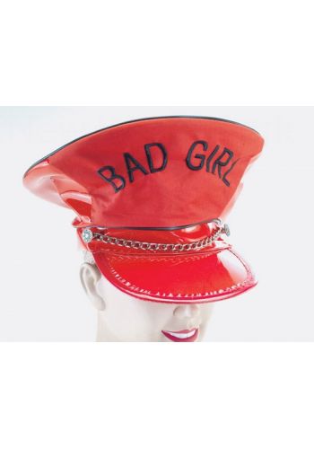 Αποκριάτικο Αξεσουάρ Καπέλο Vinyl Κόκκινο Bad Girl