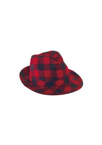 Αποκριάτικο Αξεσουάρ Καπέλο Καβουράκι Καρό (Κόκκινο)