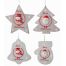 Χριστουγεννιάτικα Ξύλινα Στολίδια με Κεραμικές Φιγούρες Πολύχρωμα - 4 Σχέδια (13cm)