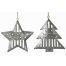 Χριστουγεννιάτικα Μεταλλικά Ασημί Στολίδια, Έλατο και Αστέρι - 2 Σχέδια (11cm)