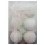 Χριστουγεννιάτικες Πλαστικές Λευκές Μπάλες με Στρας, 8cm (Σετ 6 τεμ)