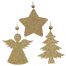 Χριστουγεννιάτικα Κρεμαστά Στολίδια Χρυσά - 3 Σχέδια (7cm) - 1 Τεμάχιο