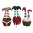 Χριστουγεννιάτικα Υφασμάτινα Κρεμαστά Πόδια Καλικάτζαρου, με Ριγέ Κάλτσες Πολύχρωμα (19cm)
