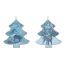 Χριστουγεννιάτικα Ξύλινα Δεντράκια με Εικόνες Μπλε - 2 Σχέδια (11cm)