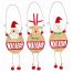 Χριστουγεννιάτικα Ξύλινα Κρεμαστά Στολίδια Πολύχρωμα, με Κουδουνάκι - 3 Σχέδια (23cm)