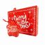 Χριστουγεννιάτικα Κρεμαστά Πλαστικά Αστέρια Κόκκινα, με "merry Christmas" σε Κουτί Δώρου (9cm)  - 6 Τεμάχια