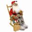 Χριστουγεννιάτικος Διακοσμητικός Πλαστικός Άγιος Βασίλης, σε Καρέκλα Κόκκινος (46cm)