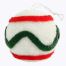Χριστουγεννιάτικη Μπάλα Οροφής Λευκή, με Πράσινα και Κόκκινα Σχέδια (12cm)