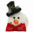 Χριστουγεννιάτικος Διακοσμητικός Φελιζόλ Χιονάνθρωπος, με Μαύρο Καπέλο και Παπιγιόν (15cm)