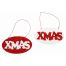 Χριστουγεννιάτικο Πλαστικό Κρεμαστό Στολίδι, με Επιγραφή "XMAS" - 2 Σχέδια Κόκκινο (14cm)- 1 Τεμάχιο