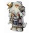 Χριστουγεννιάτικος Διακοσμητικός Πλαστικός Άγιος Βασίλης με Χιονοπέδιλα και Φανάρι Γκρι (30cm)