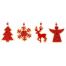 Χριστουγεννιάτικα Κρεμαστά Τσόχινα Στολίδια Κόκκινα - 4 Σχέδια (8cm)