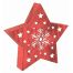 Χριστουγεννιάτικο Ξύλινο Διακοσμητικό Αστέρι "Merry Christmas" και LED, Κόκκινο (24cm)