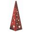 Χριστουγεννιατικος Ξύλινος Διακοσμητικός Κώνος με Αστεράκια και 20 Led, Κόκκινο (57cm)