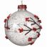 Χριστουγεννιάτικη Μπάλα Γυάλινη Χιονισμένη, με Γκι (8cm)