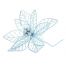 Χριστουγεννιάτικο Διακοσμητικό Λουλούδι Γαλάζιο, Υφασμάτινο (26cm)