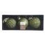 Χριστουγεννιάτικες Μπάλες Γυάλινες Πράσινες με Στρας - Σετ 3 τεμ.(8cm)