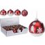 Χριστουγεννιάτικη Μπάλα Γυάλινη Κόκκινη - 4 Σχέδια (8cm)