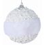 Χριστουγεννιάτικη Μπάλα Λευκή με Γουνάκι και Πέρλες (8cm)