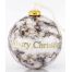Χριστουγεννιάτικη Μπάλα Πορσελάνινη Γκρι με Χρυσό "Marry Christmas"