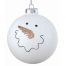 Χριστουγεννιάτικη Μπάλα Γυάλινη Λευκή με Χιονάνθρωπο (10cm)