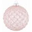 Χριστουγεννιάτικη Μπάλα Γυάλινη ροζ Ανάγλυφη (10cm)