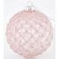 Χριστουγεννιάτικη Μπάλα Γυάλινη Ροζ Ανάγλυφη (10cm)