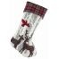 Χριστουγεννιάτικη Διακοσμητική Κάλτσα Καρό με Ελάφια (54cm)